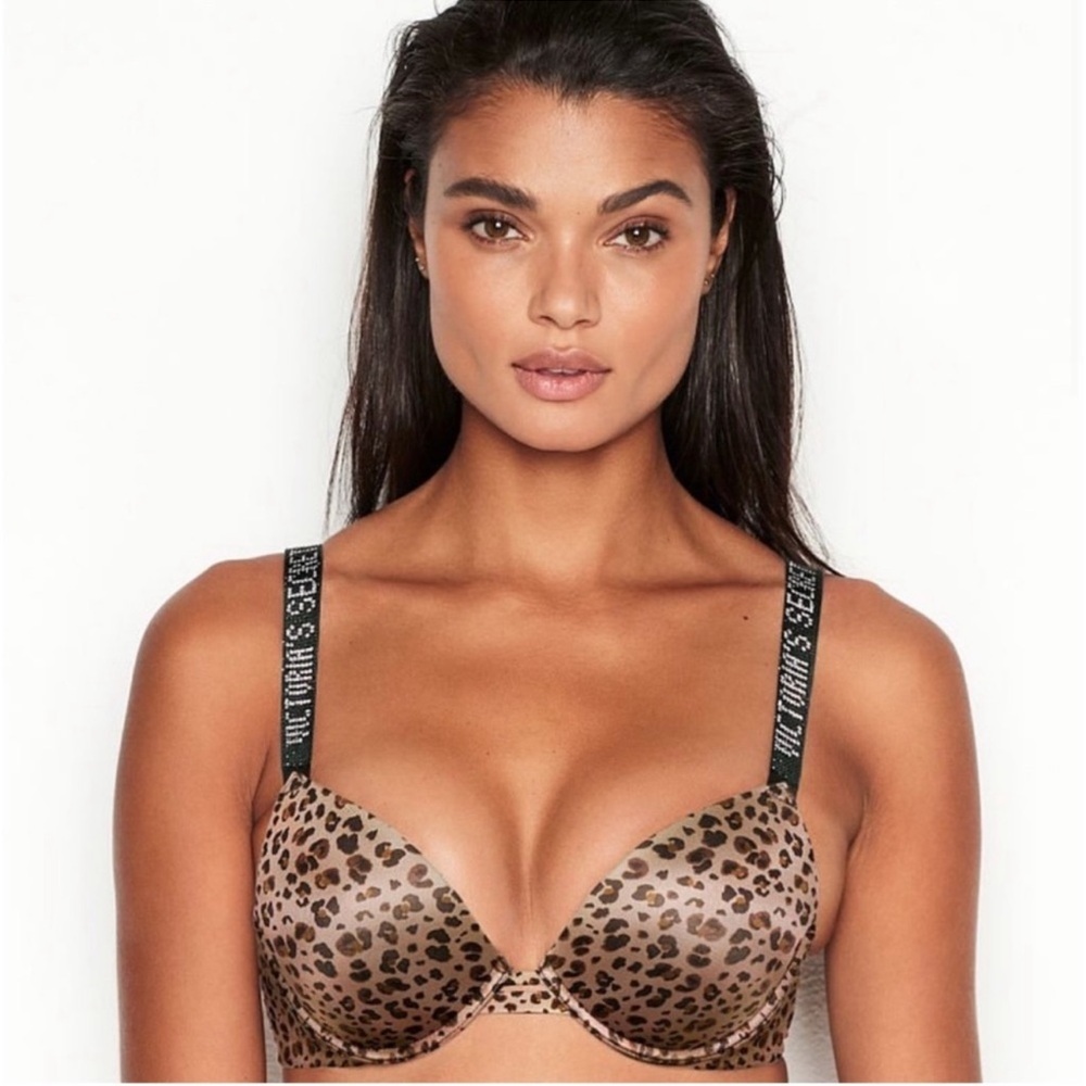 Victoria’s Secret Very Sexy Leopard Push Up Bra 36DD Animal Print